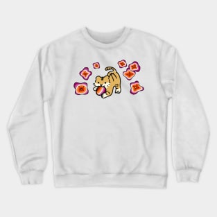 Tiger Pride Flag (Lesbian) with Cute Flower Drop (LGBTQ+ Pride Month) Crewneck Sweatshirt